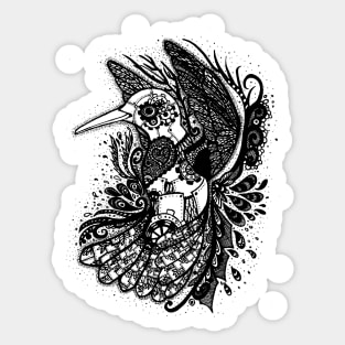 Steampunk Humminbird Sticker